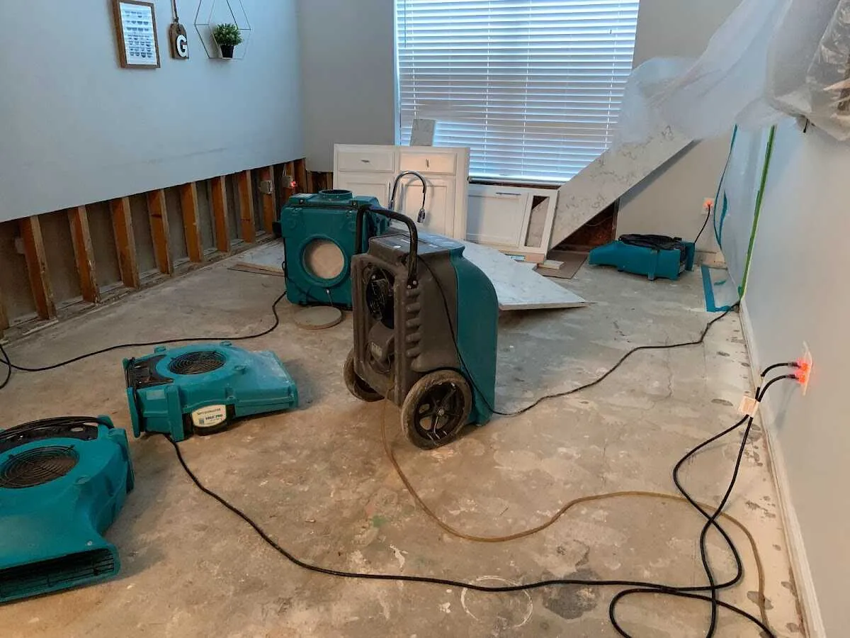 Dehumidifier in flood-cut room for Water Extraction & Removal in Salem